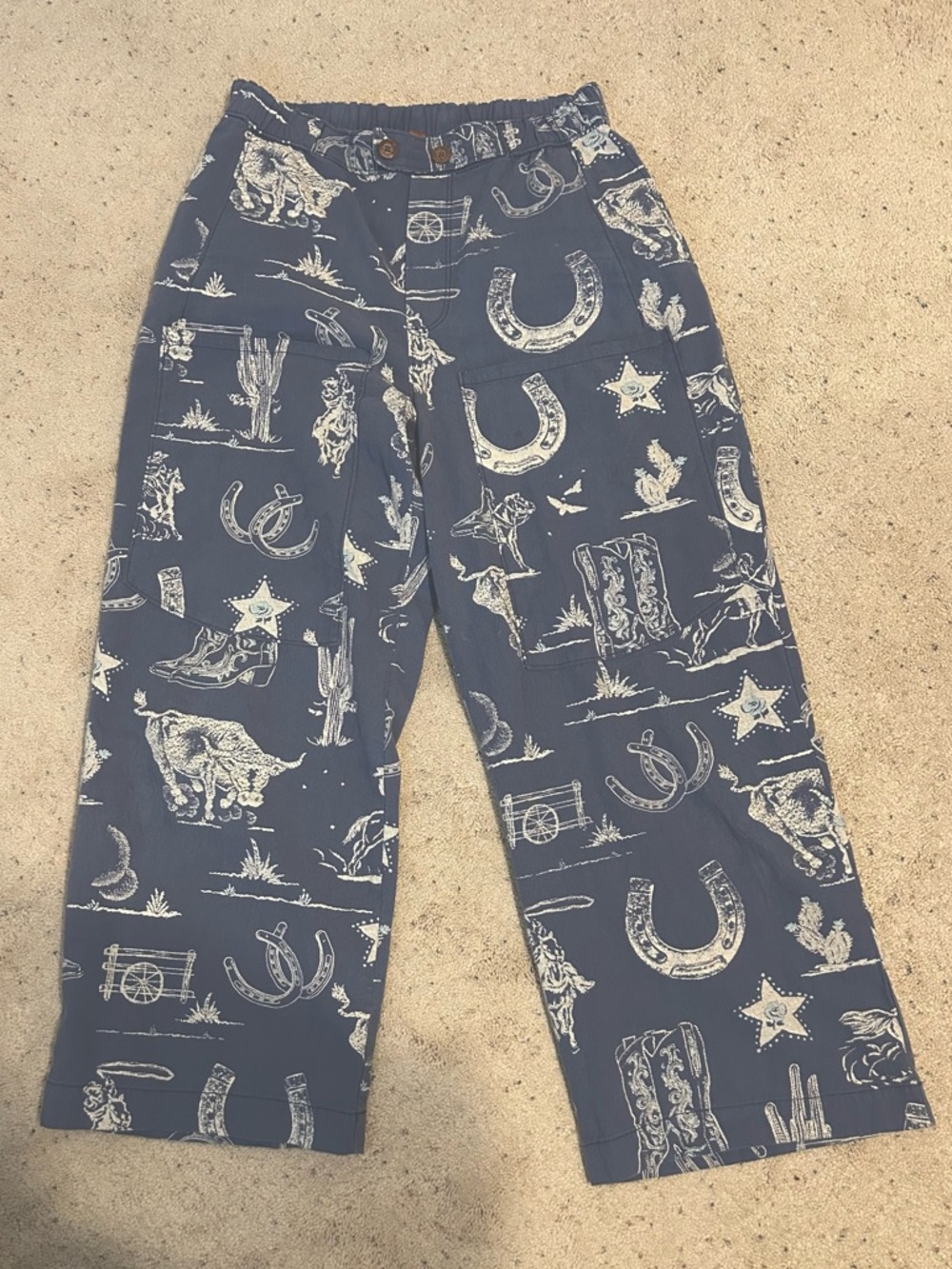 Free People Western Print Wide Leg Pants